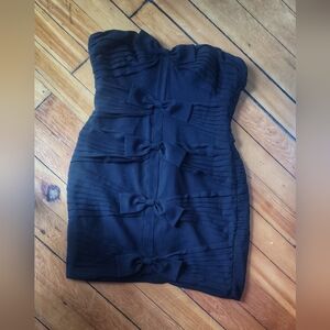 BCBG Max Azria Sabrinna Black Sleeveless Dress With Bow Ornaments